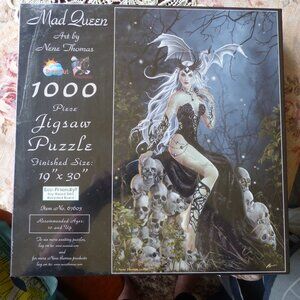 SUNSOUT MAD QUEEN ART BY NENE THOMAS SKULL DRAGON WITCH QUEEN 1000 PC PUZZLE